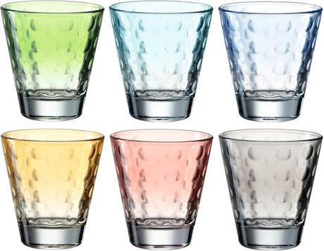 Szklanka do picia Leonardo Optical różne pastele 215ml - zestaw 6 sztuk