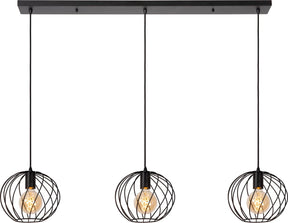 Lucide danza - hanglamp - 3xe27 - zwart