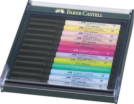 Pióro rysunkowe Faber-castell - pióro artystyczne Pitt - pastel - 12 sztuk - fc-267420