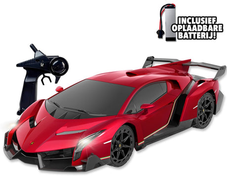 Gear2play rc lamborghini veneno 1:12 - sterowany samochód - 2,4 GHz z oświetleniem - w komplecie. akumulator