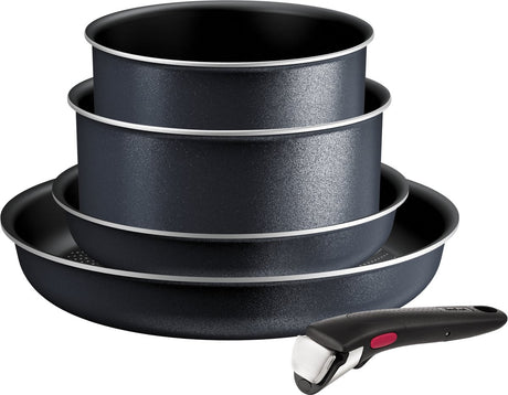 Tefal ingenio so light - zestaw patelni - 5-częściowy - indukcyjny - możliwość układania w stosy - zdejmowane uchwyty - oszczędność miejsca