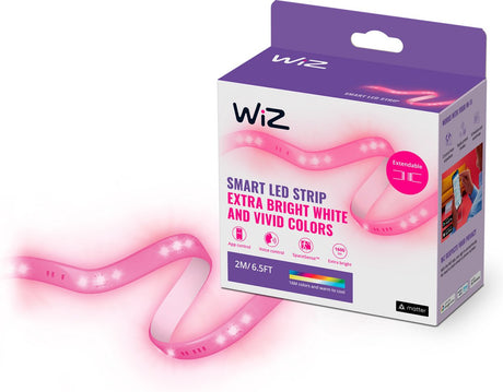 Taśma LED Wiz - zestaw startowy - 2 metry - rgb+w - łatwy montaż - światło kolorowe i białe - wi-fi - rgb; jeden kolor na raz