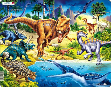 Puzzle Larsen Zwierzęta - Dinozaury z okresu kredowego, 57 szt.