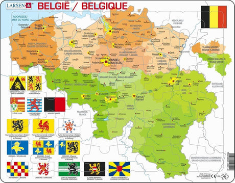 Larsen puzzle mapa Belgii, 48 szt.