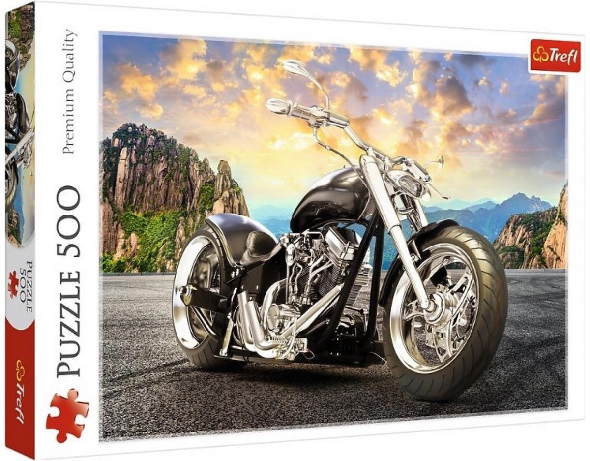 Puzzle Trefl czarny motocykl 500 elementów - zabawka.