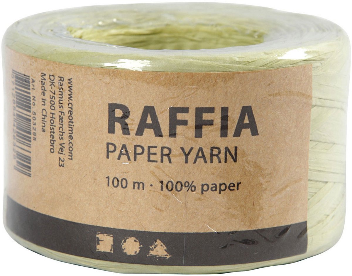 Creativ Company Paper Rafia Yarn Light Green, 100m