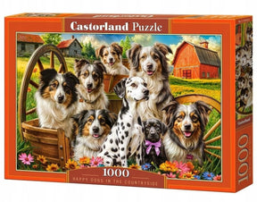 Puzzle Castorland składające się z 1000 elementów: wesołe psy na wsi