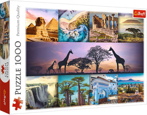 Trefl puzzle Afryka - 1000 elementów - układanka puzzli kolaż.