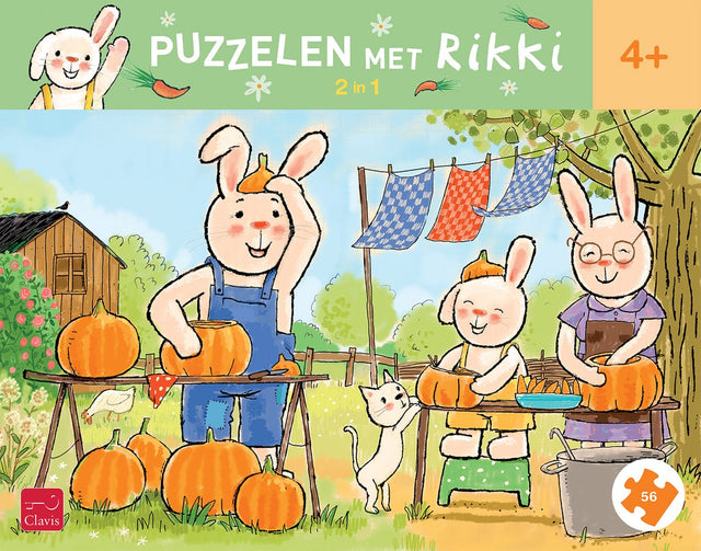 Clavis układa puzzle z Rikki. 2+