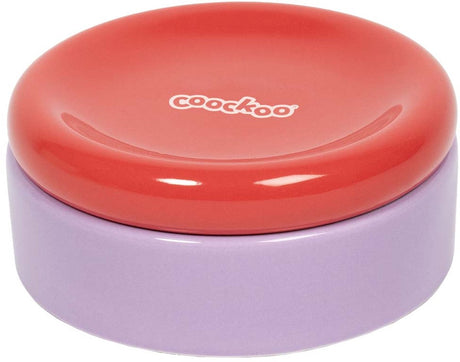 Coockoo voerbak funky feeding voor katten 50 280ml-13.5x13.5x6cm rood paars