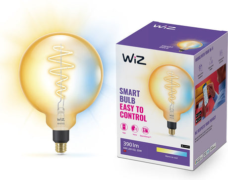 Wiz filament lamp globe - warm- tot koelwit licht - slimme led verlichting - e27 fitting - 25w - goud - wi-fi