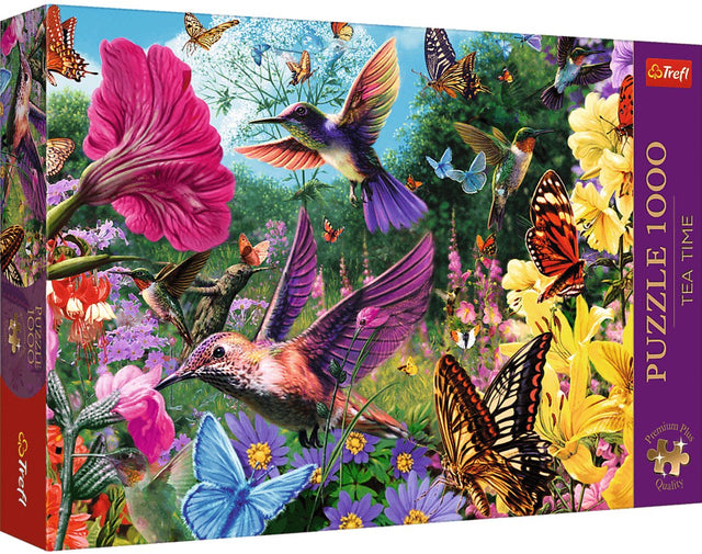 Puzzle Trefl Podwieczorek Koliber Ogród 1000 elementów Premium.