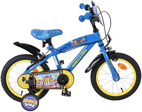 Volare Paw Patrol - rower dziecięcy Rubble Crew - chłopięcy - 14 cali - niebieski - dwa hamulce ręczne