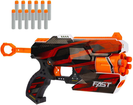 Pistolet strzelecki Toi-toys foam strikex, sześciostrzałowy cyklon z 12 piankowymi strzałami