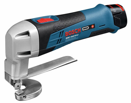 Bosch niebieski gsc 12v-13 | akumulatorowe nożyce do blachy 12V w l-boxx (2x akumulator 2,0ah + ładowarka) - 0601926108