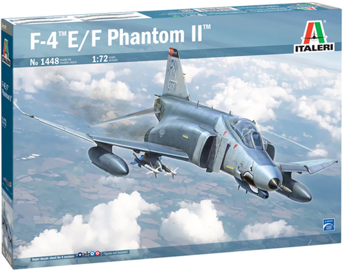 Italeri model samolotu - 1448 f-4e f phantom ii plastikowy - 1:72 - modelarstwo