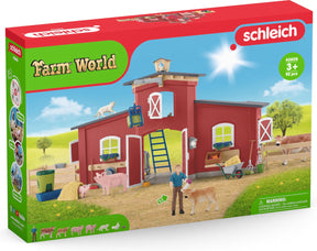 Schleich Farm World - duża stajnia, czerwona - zabawka rolnicza - 42606