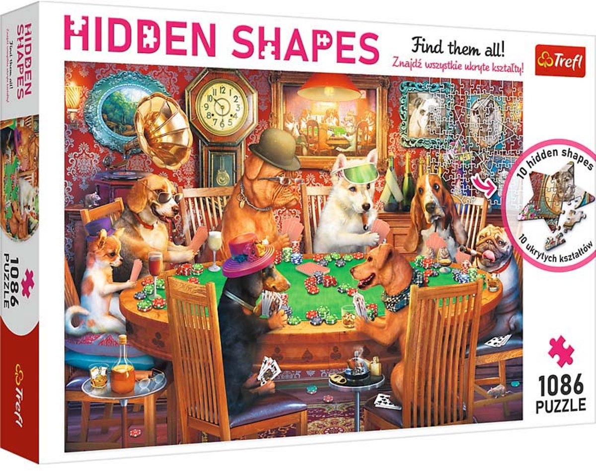 Puzzle Trefl 1000 elementów ukryte kształty - gra nocna.
