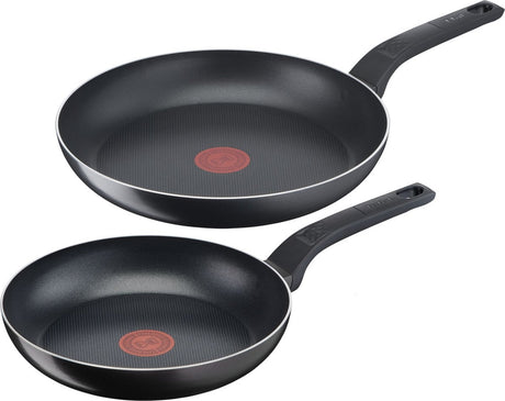 Tefal Easy Cook Clean - zestaw patelni - ø24 i ø28 cm - nie nadaje się do indukcji - powłoka nieprzywierająca - aluminium - czarny