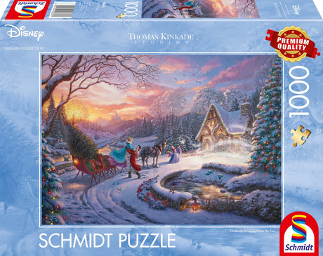 Schmidt - układanka - Disney, Kopciuszek, przyniesienie do domu na Boże Narodzenie - Thomas Kinkade Studios - 1000 elementów - dorośli - od 12 lat