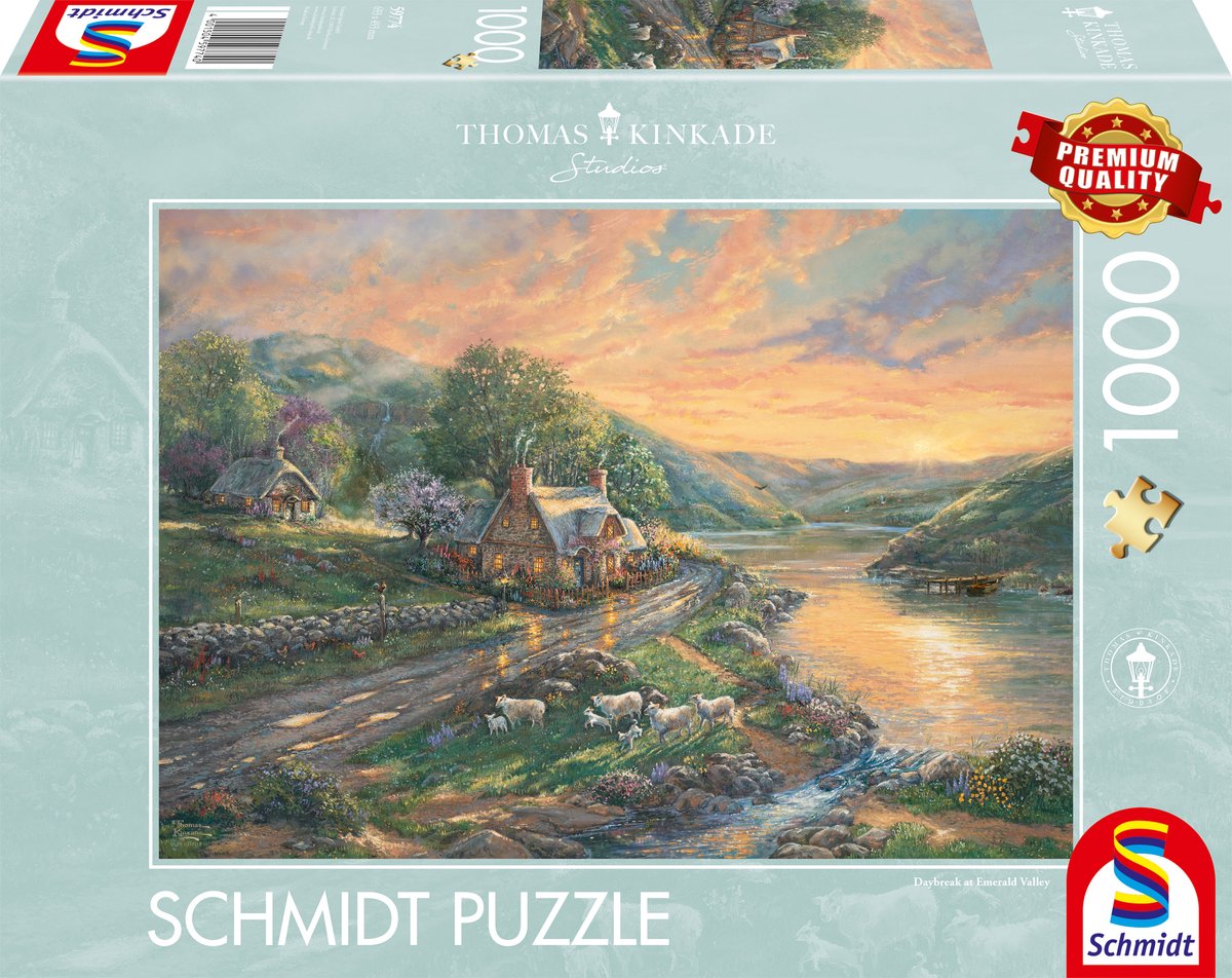 Schmidt - układanka - świt w szmaragdowej dolinie - thomas kinkade studios - 1000 elementów - dorośli - od 12 lat