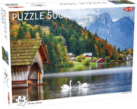 Puzzle taktyczne Krajobraz: łabędzie na jeziorze - 500 elementów