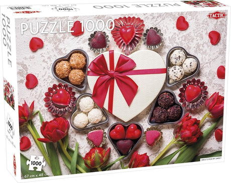 Taktyczne słodycze dla mojego słodziaka – puzzle – 1000 elementów – kolorowa ilustracja cukierków – elegancki i kojący design – wysoka skandynawska jakość