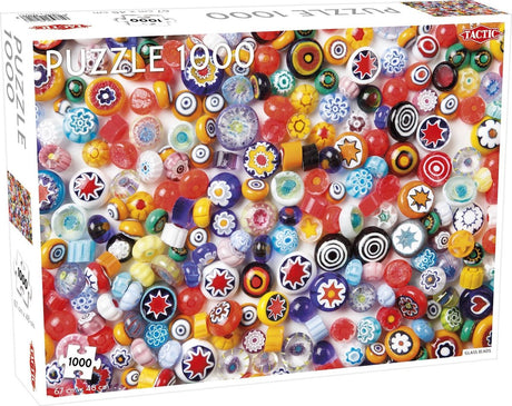 Wzór taktycznych szklanych koralików – puzzle – 1000 elementów – kolorowy wzór – elegancki i kojący design – wysokiej jakości skandynawska jakość