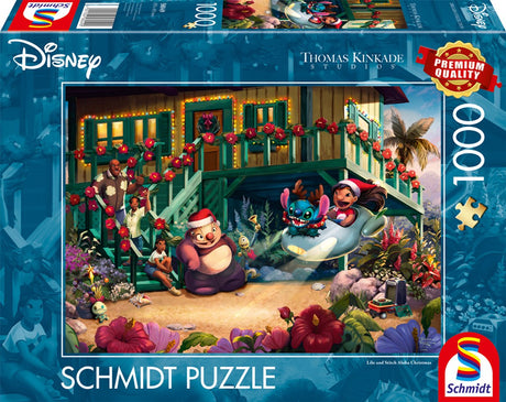 Schmidt - układanka - Disney, Lilo i Stich Aloha Christmas - Thomas Kinkade - 1000 elementów - dorośli - od 12 lat