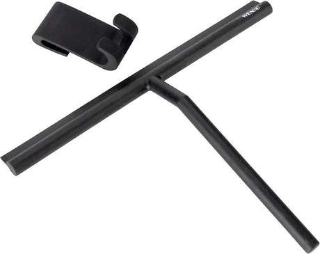 Wenko bardzo szeroka ściągaczka prysznicowa mola xxl 32cm stal nierdzewna czarna, z haczykiem do zawieszania - ściągaczka do okien - ściągacz prysznicowy