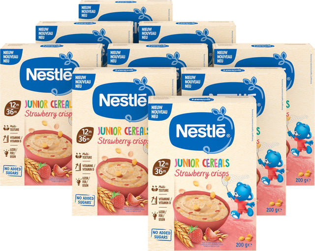 Nestlé junior zbożowe chipsy truskawkowe 12+ 9x200g