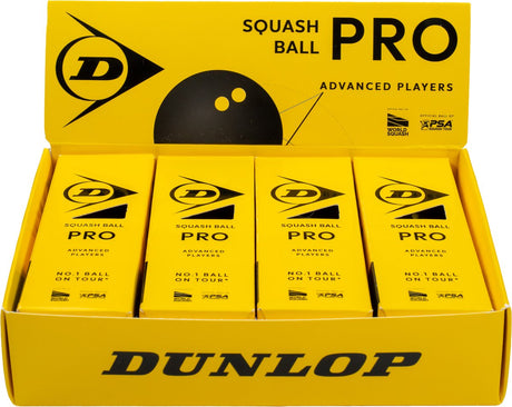 Dunlop - squash ball- pro 12x1 ball- black yellow