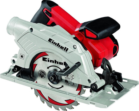 Piła tarczowa Einhell te-cs 165 - 1200 w - 5500 t min - ø165 - max. głębokość cięcia przy 90° 45°: 55 40 mm - w komplecie. 1x brzeszczot (ø165x16x2,4 mm 24 t)