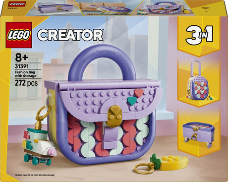 Stylowa torba Lego Creator 3 w 1 z miejscem do przechowywania, walizką i pudełkiem do przechowywania zabawek 31391