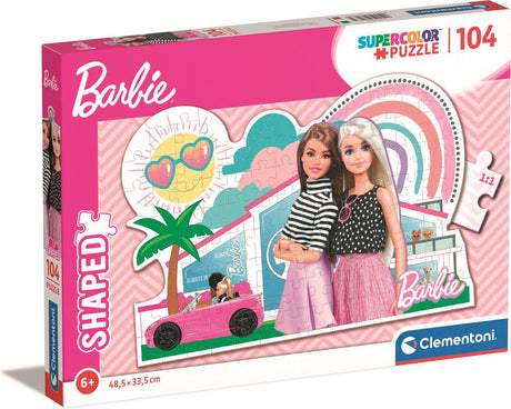 Puzzle Clementoni Super Color - Barbie różowy samochód, 104 elementy.