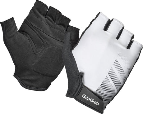 Gripgrab - letnie rękawiczki rowerowe ride rc lite z krótkimi palcami i wyściółką - białe - unisex - rozmiar l