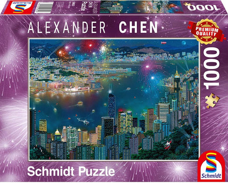 Fajerwerki Schmidta nad Hongkongiem, puzzle składające się z 1000 elementów