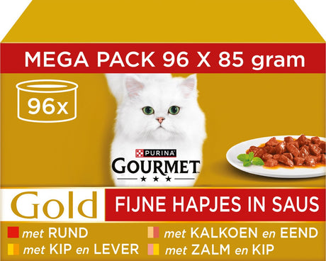 Wyśmienite złote przekąski w sosie - karma dla kotów mokra karma - mięso rybne - 96 x 85 g