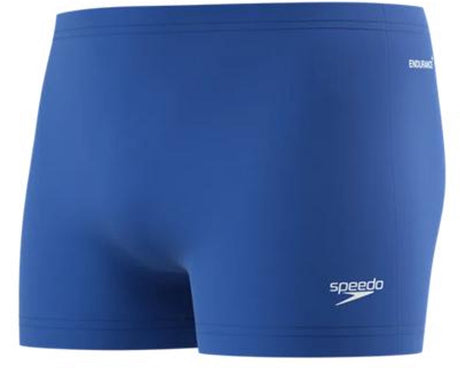 Męskie kąpielówki sportowe Speedo Endurance+ logo Aqua Short - niebiesko-białe