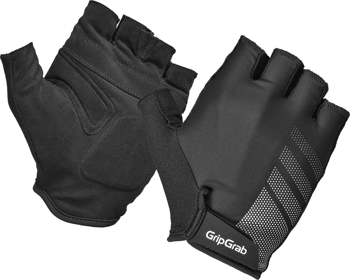 Gripgrab - letnie rękawiczki rowerowe ride rc lite z wyściółką i krótkimi palcami - czarne - unisex - rozmiar s