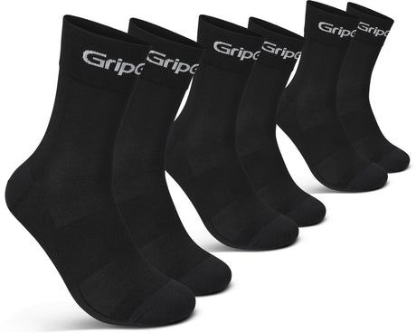 Gripgrab - letnie skarpetki rowerowe Ride o regularnym kroju 3 pary skarpetek rowerowych Coolmax - unisex - czarne