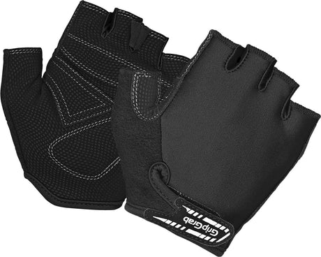 Gripgrab - dziecięce letnie rękawiczki rowerowe x-trainer junior z krótkimi palcami - czarny - unisex - rozmiar l