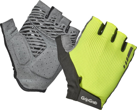Gripgrab - letnie rękawiczki rowerowe Expert rc max z krótkimi palcami i wyściółką - żółte odblaskowe - unisex - rozmiar xs