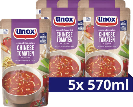 Unox - zupa w opakowaniu - chińska zupa pomidorowa - 5 torebek x 570 ml
