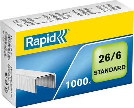 Zszywki szybkie 26 6 ocynkowane standardowe 1000 sztuk