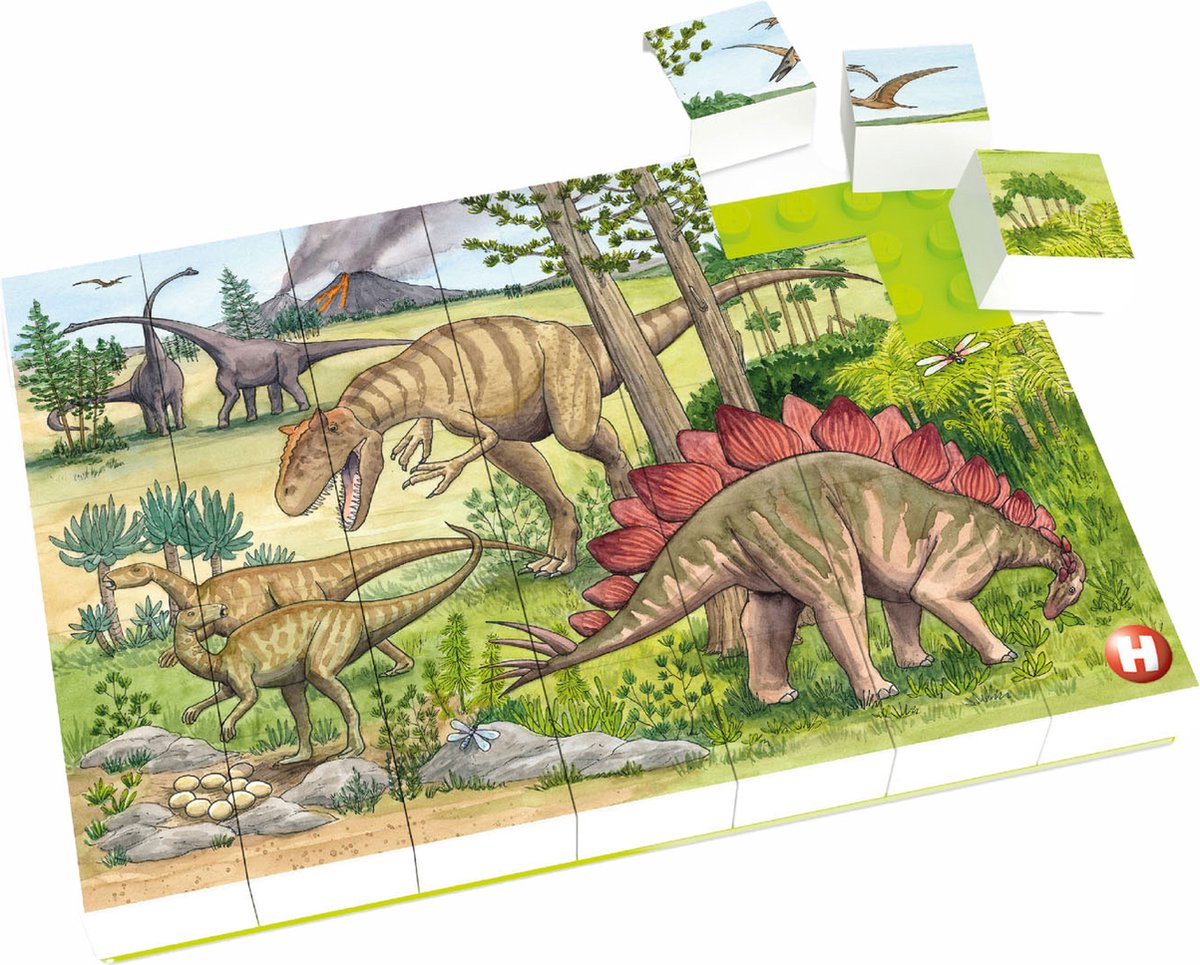 Puzzle klockowe Hubelino Świat dinozaurów - 35 elementów.