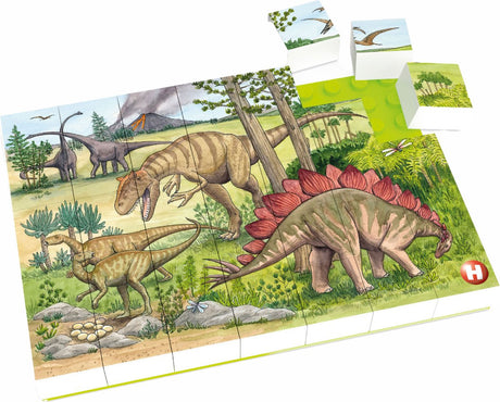 Puzzle klockowe Hubelino Świat dinozaurów - 35 elementów.