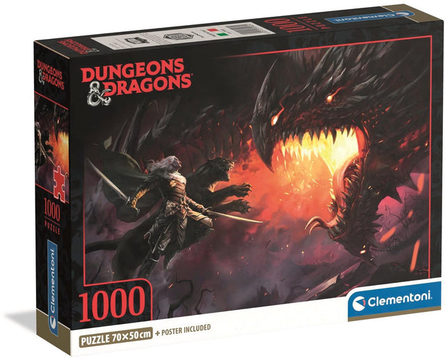 Clementoni - puzzle - 1000 elementów - dungeons Dragons Compact Box 2025 - puzzle dla dorosłych