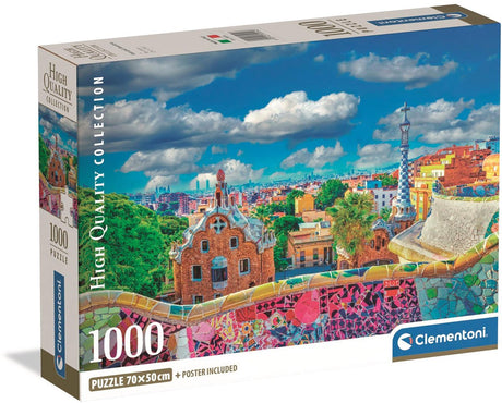 Clementoni - puzzle - 1000 elementów - park gã¼ell, barcelona - puzzle dla dorosłych - kolekcja wysokiej jakości