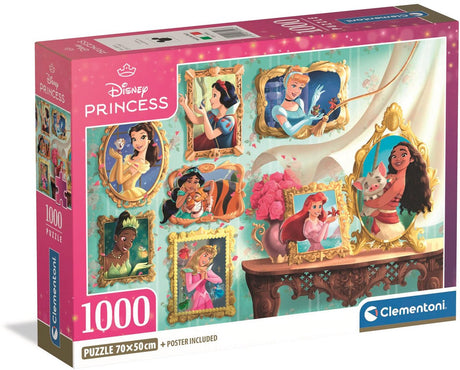 Clementoni - puzzle - 1000 elementów - księżniczka Disneya - pudełko kompaktowe
